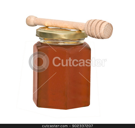 To use this stock image in your creative project, please select the size you need over to the right and click the "Add to Cart" button.
Your downloaded image will come with the Cutcaster watermark removed so don’t worry about the watermark you see on this page. Honey and honey dipper (honey stick) isolated on white backgroun stock photo, Honey and honey dipper (honey stick) isolated on white background by vaeenma