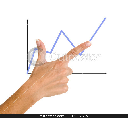 To use this stock image in your creative project, please select the size you need over to the right and click the "Add to Cart" button.
Your downloaded image will come with the Cutcaster watermark removed so don’t worry about the watermark you see on this page. Finger pointing to a red chart stock photo, Finger pointing to a red chart by vaeenma