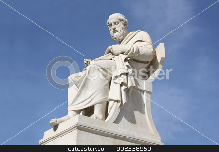 To use this stock image in your creative project, please select the size you need over to the right and click the "Add to Cart" button.
Your downloaded image will come with the Cutcaster watermark removed so don’t worry about the watermark you see on this page. Statue of philosopher Plato in Athens, Greece stock photo, Nineteenth century neoclassical statue of ancient Greek philosopher Plato outside the Academy of Arts of Athens in Greece. by Brigida Soriano