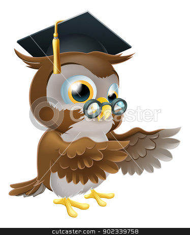 To use this stock image in your creative project, please select the size you need over to the right and click the "Add to Cart" button.
Your downloaded image will come with the Cutcaster watermark removed so don’t worry about the watermark you see on this page. Teacher owl pointing stock vector clipart, A cute cartoon wise owl wearing a mortar board professor or teacher's hat and glasses and pointing both wings by Christos Georghiou