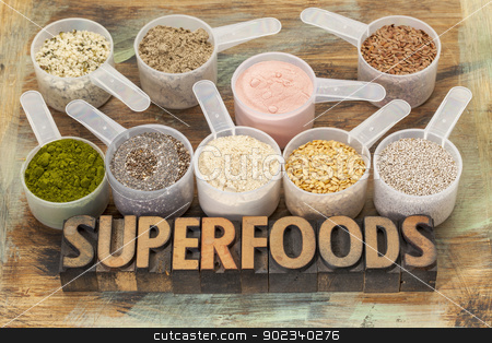 To use this stock image in your creative project, please select the size you need over to the right and click the "Add to Cart" button.
Your downloaded image will come with the Cutcaster watermark removed so don’t worry about the watermark you see on this page. scoops of superfoods stock photo, superfoods word in letterpress wood type with plastic scoops of healthy seeds and powders (chia, flax, hemp, pomegranate fruit powder, wheatgrass, maca root) by Marek Uliasz