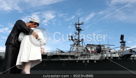 To use this stock image in your creative project, please select the size you need over to the right and click the "Add to Cart" button.
Your downloaded image will come with the Cutcaster watermark removed so don’t worry about the watermark you see on this page. San Diego WWII Kiss Statue Ceremony stock photo, San Diego, CA - FEBRUARY 16 : WWII 'Kiss' statue returns February 16, 2013 in San Diego, CA. by Henrik Lehnerer