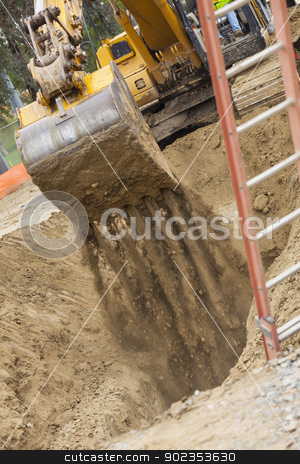 To use this stock image in your creative project, please select the size you need over to the right and click the "Add to Cart" button.
Your downloaded image will come with the Cutcaster watermark removed so don’t worry about the watermark you see on this page. Excavator Tractor Digging A Trench stock photo, Working Excavator Tractor Digging A Trench. by Andy Dean