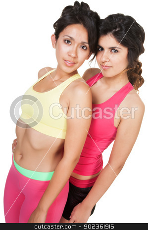To use this stock image in your creative project, please select the size you need over to the right and click the "Add to Cart" button.
Your downloaded image will come with the Cutcaster watermark removed so don’t worry about the watermark you see on this page. Female Athletic Friends stock photo, Two pretty young athletic women on isolated background by Scott Griessel