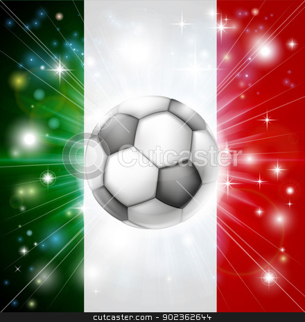To use this stock image in your creative project, please select the size you need over to the right and click the "Add to Cart" button.
Your downloaded image will come with the Cutcaster watermark removed so don’t worry about the watermark you see on this page. Italy soccer flag stock vector clipart, Flag of Italy soccer background with pyrotechnic or light burst and soccer football ball in the centre
by Christos Georghiou