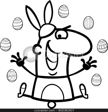 To use this stock image in your creative project, please select the size you need over to the right and click the "Add to Cart" button.
Your downloaded image will come with the Cutcaster watermark removed so don’t worry about the watermark you see on this page. man as easter bunny cartoon for coloring stock vector clipart, Black and White Cartoon Illustration of Funny Man in Easter Bunny Costume with Easter Eggs for Coloring Book by Igor Zakowski