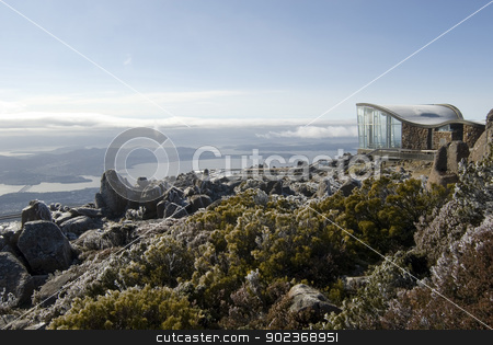 To use this stock image in your creative project, please select the size you need over to the right and click the "Add to Cart" button.
Your downloaded image will come with the Cutcaster watermark removed so don’t worry about the watermark you see on this page. Mount Wellington Observatory stock photo, Mount Wellington Observatory or lookout for sightseeing on top of Mount Wellington overlooking the town of Hobart in Tasmania by Stephen Gibson