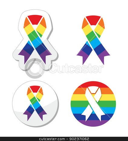 To use this stock image in your creative project, please select the size you need over to the right and click the "Add to Cart" button.
Your downloaded image will come with the Cutcaster watermark removed so don’t worry about the watermark you see on this page. Rainbow flag ribbon - symbol of gay pride and support for the GLBT community stock vector clipart, Ribbons set - gay / lesbian symbol isolated on white by Agnieszka Murphy