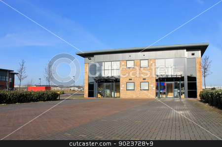 To use this stock image in your creative project, please select the size you need over to the right and click the "Add to Cart" button.
Your downloaded image will come with the Cutcaster watermark removed so don’t worry about the watermark you see on this page. New modern office building stock photo, New modern office building in business park. by Martin Crowdy