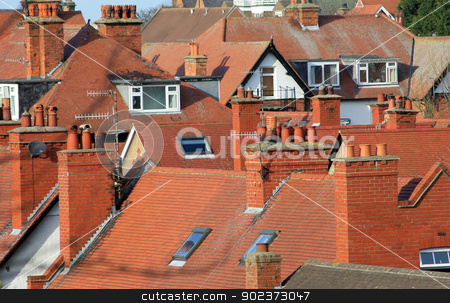 To use this stock image in your creative project, please select the size you need over to the right and click the "Add to Cart" button.
Your downloaded image will come with the Cutcaster watermark removed so don’t worry about the watermark you see on this page. Red tiled roofs of modern houses stock photo, Red tiled roofs of modern houses in Scarborough, England. by Martin Crowdy