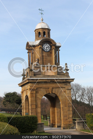 To use this stock image in your creative project, please select the size you need over to the right and click the "Add to Cart" button.
Your downloaded image will come with the Cutcaster watermark removed so don’t worry about the watermark you see on this page. Victorian clock tower stock photo, Victorian clock tower on the Esplanade, Scarborough England. by Martin Crowdy