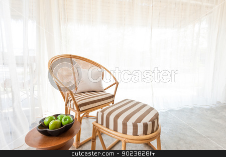 To use this stock image in your creative project, please select the size you need over to the right and click the "Add to Cart" button.
Your downloaded image will come with the Cutcaster watermark removed so don’t worry about the watermark you see on this page. Bamboo rattan furniture stock photo, Beautiful bamboo rattan furniture in a summer setting by Ulrich Schade