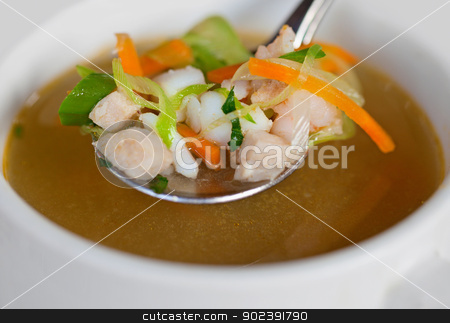 To use this stock image in your creative project, please select the size you need over to the right and click the "Add to Cart" button.
Your downloaded image will come with the Cutcaster watermark removed so don’t worry about the watermark you see on this page. Rustic indonesian chicken soup stock photo, Rustic indonesian chicken soup in a small bowl by Alexey Romanov