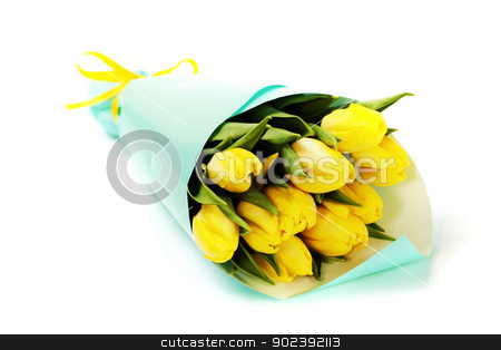 To use this stock image in your creative project, please select the size you need over to the right and click the "Add to Cart" button.
Your downloaded image will come with the Cutcaster watermark removed so don’t worry about the watermark you see on this page. yellow tulips stock photo, bouquet of fresh yellow tulips on white background by klenova