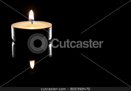 To use this stock image in your creative project, please select the size you need over to the right and click the "Add to Cart" button.
Your downloaded image will come with the Cutcaster watermark removed so don’t worry about the watermark you see on this page. one burning tea candle on black reflective background stock photo, one burning tea candle on black reflective background by Rob Stark