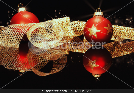 To use this stock image in your creative project, please select the size you need over to the right and click the "Add to Cart" button.
Your downloaded image will come with the Cutcaster watermark removed so don’t worry about the watermark you see on this page. red christmas balls with glitter stars with golden metal ribbon on a black mirror stock photo, red christmas balls with glitter stars with golden metal ribbon on a black mirror by Rob Stark