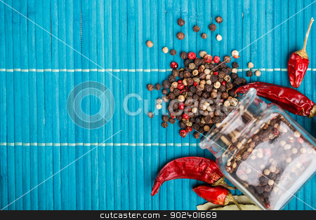 To use this stock image in your creative project, please select the size you need over to the right and click the "Add to Cart" button.
Your downloaded image will come with the Cutcaster watermark removed so don’t worry about the watermark you see on this page. Mixed peppercorns stock photo, Mixed peppercorns in a glass bottle by Grafvision
