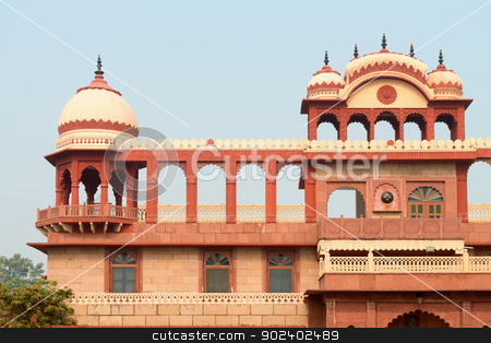 To use this stock image in your creative project, please select the size you need over to the right and click the "Add to Cart" button.
Your downloaded image will come with the Cutcaster watermark removed so don’t worry about the watermark you see on this page. Building exterior in widespread indian style stock photo, Building exterior in classical widespread indian style with arches, towers and balcony by Iryna Rasko