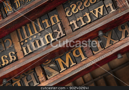 To use this stock image in your creative project, please select the size you need over to the right and click the "Add to Cart" button.
Your downloaded image will come with the Cutcaster watermark removed so don’t worry about the watermark you see on this page. typesetter drawers stock photo, vintage typesetter drawers with letterpress wood type printing blocks by Marek Uliasz