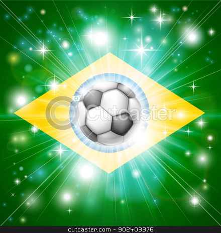 To use this stock image in your creative project, please select the size you need over to the right and click the "Add to Cart" button.
Your downloaded image will come with the Cutcaster watermark removed so don’t worry about the watermark you see on this page. Brazil soccer flag stock vector clipart, Flag of Brazil soccer background with pyrotechnic or light burst and soccer football ball in the centre
by Christos Georghiou