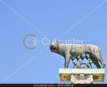 To use this stock image in your creative project, please select the size you need over to the right and click the "Add to Cart" button.
Your downloaded image will come with the Cutcaster watermark removed so don’t worry about the watermark you see on this page. Wolf with Romulus and Remus stock photo, Romulus and Remus are Rome's twin founders in its traditional foundation myth by Paolo Gallo