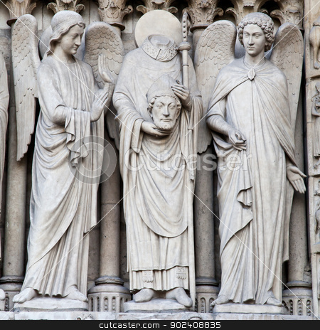 To use this stock image in your creative project, please select the size you need over to the right and click the "Add to Cart" button.
Your downloaded image will come with the Cutcaster watermark removed so don’t worry about the watermark you see on this page. Notre Dame Cathedral - Paris stock photo, Detail of gothic Cathedral of Notre Dame in Paris by Paolo Gallo
