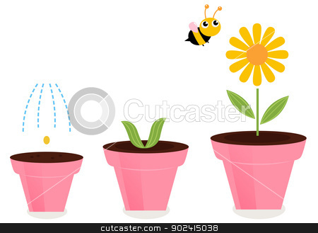 To use this stock image in your creative project, please select the size you need over to the right and click the "Add to Cart" button.
Your downloaded image will come with the Cutcaster watermark removed so don’t worry about the watermark you see on this page. Flower in pots growth stages isolated on white stock vector clipart, Cute spring flower growth. Vector cartoon Illustration by BEEANDGLOW