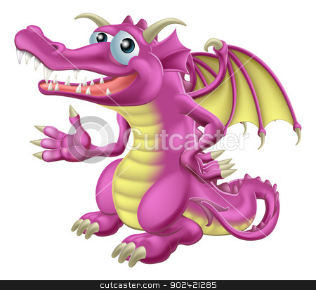 To use this stock image in your creative project, please select the size you need over to the right and click the "Add to Cart" button.
Your downloaded image will come with the Cutcaster watermark removed so don’t worry about the watermark you see on this page. Cute Dragon stock vector clipart, Illustration of a cute happy purple dragon character mascot by Christos Georghiou
