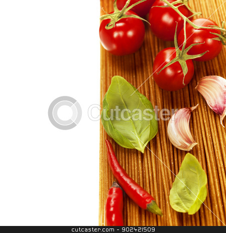 To use this stock image in your creative project, please select the size you need over to the right and click the "Add to Cart" button.
Your downloaded image will come with the Cutcaster watermark removed so don’t worry about the watermark you see on this page. whole wheat spaghetti stock photo, whole wheat spaghetti with ingredients by klenova