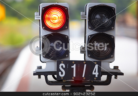 To use this stock image in your creative project, please select the size you need over to the right and click the "Add to Cart" button.
Your downloaded image will come with the Cutcaster watermark removed so don’t worry about the watermark you see on this page. Railway traffic lights stock photo, Railway traffic lights on out of focus background by ABBPhoto