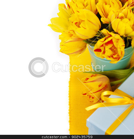 To use this stock image in your creative project, please select the size you need over to the right and click the "Add to Cart" button.
Your downloaded image will come with the Cutcaster watermark removed so don’t worry about the watermark you see on this page. yellow tulips and gift box stock photo, yellow tulips and gift box by klenova