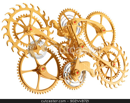 To use this stock image in your creative project, please select the size you need over to the right and click the "Add to Cart" button.
Your downloaded image will come with the Cutcaster watermark removed so don’t worry about the watermark you see on this page. Cogs and gears stock photo, Isolated illustration of precision cogs and gears by Paul Fleet