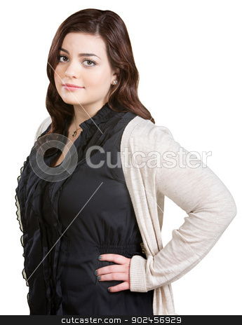 To use this stock image in your creative project, please select the size you need over to the right and click the "Add to Cart" button.
Your downloaded image will come with the Cutcaster watermark removed so don’t worry about the watermark you see on this page. Lady with Hands on Hips stock photo, Skeptical pretty Caucasian woman with hands on hips by Scott Griessel
