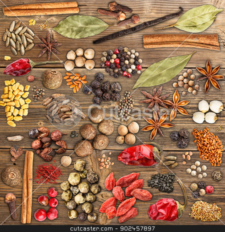 To use this stock image in your creative project, please select the size you need over to the right and click the "Add to Cart" button.
Your downloaded image will come with the Cutcaster watermark removed so don’t worry about the watermark you see on this page. Various spices stock photo, Various spices on a wood background by Grafvision