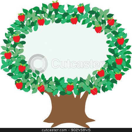 To use this stock image in your creative project, please select the size you need over to the right and click the "Add to Cart" button.
Your downloaded image will come with the Cutcaster watermark removed so don’t worry about the watermark you see on this page. Apple Tree stock vector clipart, An isolated, stylized illustration of an apple tree, designed to embellish and focus attention on your message. by Maria Bell