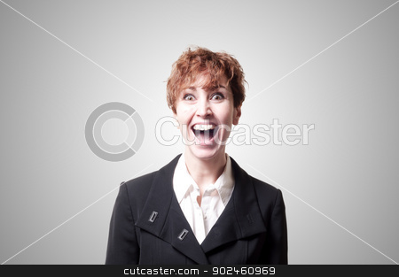 To use this stock image in your creative project, please select the size you need over to the right and click the "Add to Cart" button.
Your downloaded image will come with the Cutcaster watermark removed so don’t worry about the watermark you see on this page. screaming success short hair business woman stock photo, screaming success short hair business woman on gray background by Eugenio Marongiu