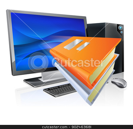To use this stock image in your creative project, please select the size you need over to the right and click the "Add to Cart" button.
Your downloaded image will come with the Cutcaster watermark removed so don’t worry about the watermark you see on this page. Education e-learning computer book concept stock vector clipart, An education e-learning computer book concept, book icons flying out of a desktop pc computer. Could also relate to ebooks as well as online learning. by Christos Georghiou
