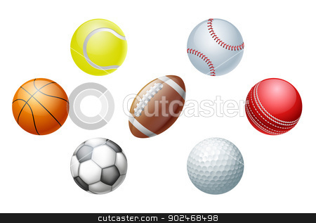 To use this stock image in your creative project, please select the size you need over to the right and click the "Add to Cart" button.
Your downloaded image will come with the Cutcaster watermark removed so don’t worry about the watermark you see on this page. Sports balls stock vector clipart, Illustrations of sports ball icons, including cricket ball, football and soccer ball, baseball ball and tennis ball, golf ball and basket ball. by Christos Georghiou