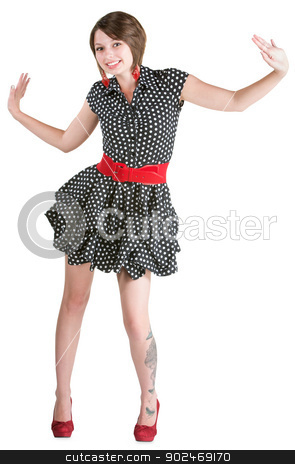 To use this stock image in your creative project, please select the size you need over to the right and click the "Add to Cart" button.
Your downloaded image will come with the Cutcaster watermark removed so don’t worry about the watermark you see on this page. Dancing Woman in Mini Skirt stock photo, Dancing young woman with butterfly tattoo and mini skirt by Scott Griessel