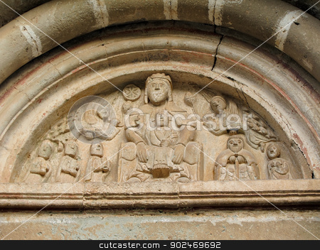 To use this stock image in your creative project, please select the size you need over to the right and click the "Add to Cart" button.
Your downloaded image will come with the Cutcaster watermark removed so don’t worry about the watermark you see on this page. romanesque art church portal stock photo, portal of the romanesque church of mura, catalonia, spain by Andreas Altenburger