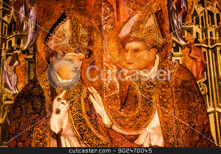 To use this stock image in your creative project, please select the size you need over to the right and click the "Add to Cart" button.
Your downloaded image will come with the Cutcaster watermark removed so don’t worry about the watermark you see on this page. Painted Choir Stall Bishops Gothic Catholic Barcelona Cathedral stock photo, BARCELONA, SPAIN--OCTOBER 19, 2012 Painted Choir Stall Bishops Gothic Catholic Barcelona Cathedral Basilica in Catalonia, Barcelona, Spain on October 19, 2012. Cathedral built in 1298. by William Perry