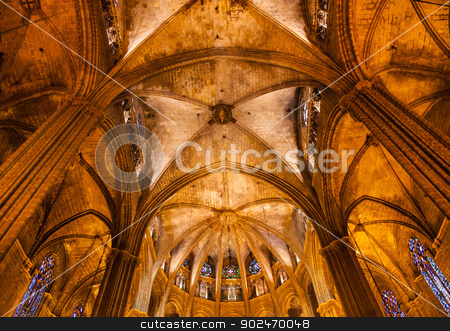 To use this stock image in your creative project, please select the size you need over to the right and click the "Add to Cart" button.
Your downloaded image will come with the Cutcaster watermark removed so don’t worry about the watermark you see on this page. Stone Columns Arches Gothic Catholic Barcelona Cathedral Basilic stock photo, BARCELONA, SPAIN--OCTOBER 19, 2012 Stone Columns Arches Stained Glass Gothic Catholic Barcelona Cathedral Basilica in Catalonia, Barcelona, Spain on October 19, 2012. Cathedral built in 1298. by William Perry