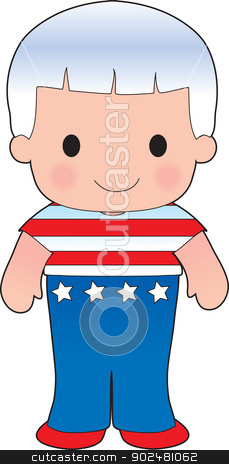 To use this stock image in your creative project, please select the size you need over to the right and click the "Add to Cart" button.
Your downloaded image will come with the Cutcaster watermark removed so don’t worry about the watermark you see on this page. Poppy American Boy stock vector clipart, A smiling, well dressed young lad wears clothing representative of America. by Maria Bell