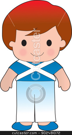 To use this stock image in your creative project, please select the size you need over to the right and click the "Add to Cart" button.
Your downloaded image will come with the Cutcaster watermark removed so don’t worry about the watermark you see on this page. Poppy Scotland Boy stock vector clipart, A smiling, well dressed young lad wears clothing representative of Scotland. by Maria Bell