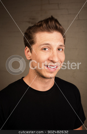 To use this stock image in your creative project, please select the size you need over to the right and click the "Add to Cart" button.
Your downloaded image will come with the Cutcaster watermark removed so don’t worry about the watermark you see on this page. Satisfied Young Man stock photo, Satisfied young white male adult in black shirt by Scott Griessel
