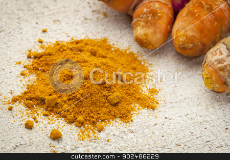 To use this stock image in your creative project, please select the size you need over to the right and click the "Add to Cart" button.
Your downloaded image will come with the Cutcaster watermark removed so don’t worry about the watermark you see on this page. turmeric powder and root stock photo, turmeric powder and root on a white painted rough barn wood surface by Marek Uliasz
