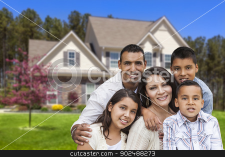 To use this stock image in your creative project, please select the size you need over to the right and click the "Add to Cart" button.
Your downloaded image will come with the Cutcaster watermark removed so don’t worry about the watermark you see on this page. Hispanic Family in Front of Beautiful House stock photo, Happy Hispanic Family Portrait in Front of Beautiful House. by Andy Dean