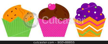 To use this stock image in your creative project, please select the size you need over to the right and click the "Add to Cart" button.
Your downloaded image will come with the Cutcaster watermark removed so don’t worry about the watermark you see on this page. Birthday Muffin set isolated on white stock vector clipart, Cute colorful Muffin set. Vector cartoon Illustration by BEEANDGLOW