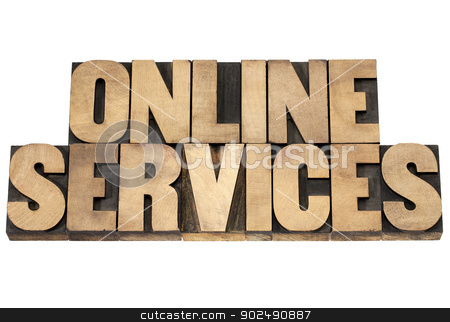To use this stock image in your creative project, please select the size you need over to the right and click the "Add to Cart" button.
Your downloaded image will come with the Cutcaster watermark removed so don’t worry about the watermark you see on this page. online services in wood type stock photo, online services - internet concept - isolated text in vintage letterpress wood type printing blocks by Marek Uliasz