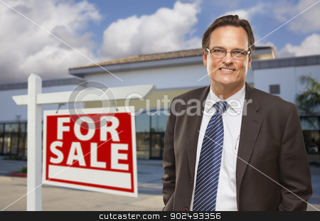 To use this stock image in your creative project, please select the size you need over to the right and click the "Add to Cart" button.
Your downloaded image will come with the Cutcaster watermark removed so don’t worry about the watermark you see on this page. Businessman In Front of Office Building and For Sale Sign stock photo, Handsome Businessman In Front of Vacant Office Building and For Sale Real Estate Sign. by Andy Dean